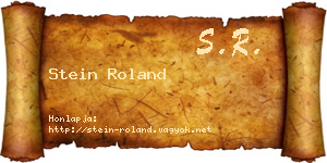 Stein Roland névjegykártya